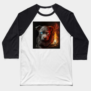 Devilish Pit Bull Puppy Baseball T-Shirt